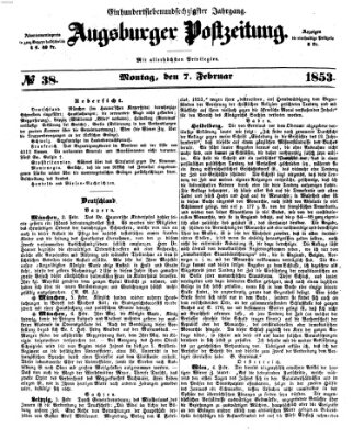 Augsburger Postzeitung Montag 7. Februar 1853