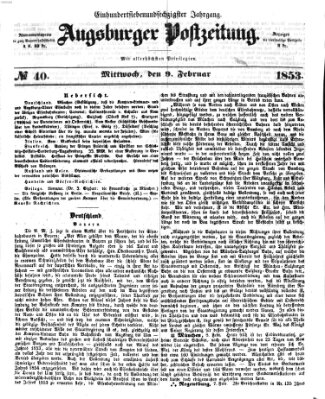 Augsburger Postzeitung Mittwoch 9. Februar 1853