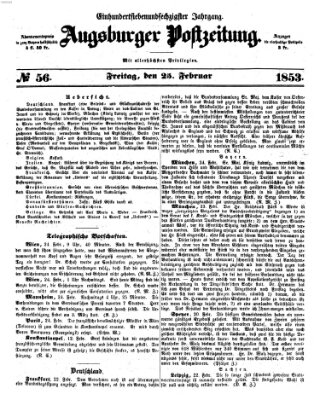 Augsburger Postzeitung Freitag 25. Februar 1853