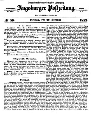 Augsburger Postzeitung Montag 28. Februar 1853