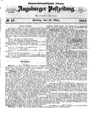 Augsburger Postzeitung Freitag 18. März 1853