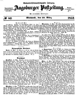 Augsburger Postzeitung Mittwoch 23. März 1853