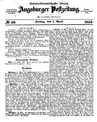 Augsburger Postzeitung Freitag 1. April 1853