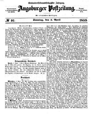 Augsburger Postzeitung Sonntag 3. April 1853