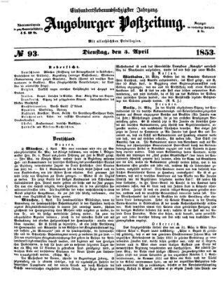 Augsburger Postzeitung Dienstag 5. April 1853