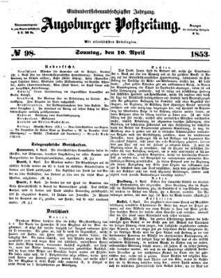 Augsburger Postzeitung Sonntag 10. April 1853