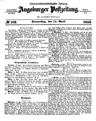 Augsburger Postzeitung Donnerstag 14. April 1853