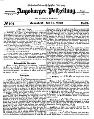 Augsburger Postzeitung Samstag 16. April 1853