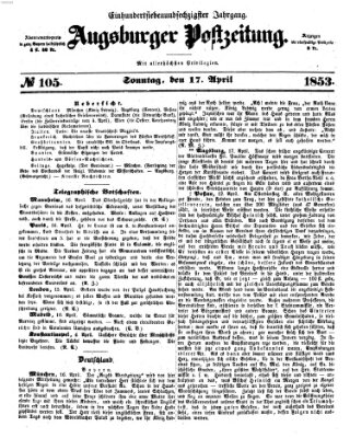 Augsburger Postzeitung Sonntag 17. April 1853