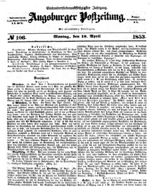 Augsburger Postzeitung Montag 18. April 1853