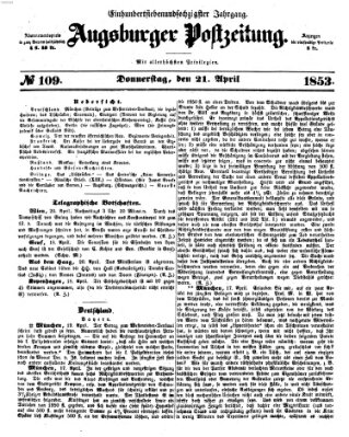 Augsburger Postzeitung Donnerstag 21. April 1853