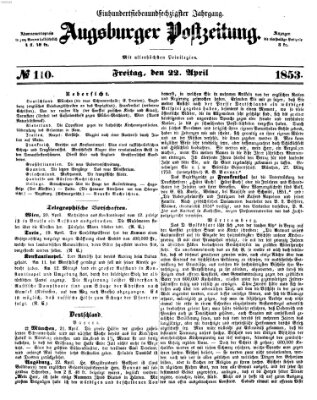 Augsburger Postzeitung Freitag 22. April 1853