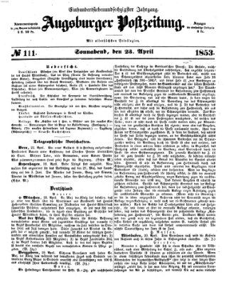 Augsburger Postzeitung Samstag 23. April 1853