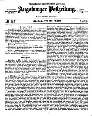 Augsburger Postzeitung Freitag 29. April 1853