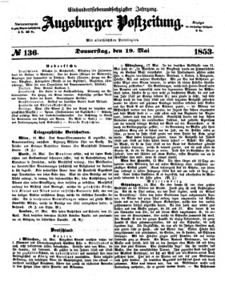 Augsburger Postzeitung Donnerstag 19. Mai 1853