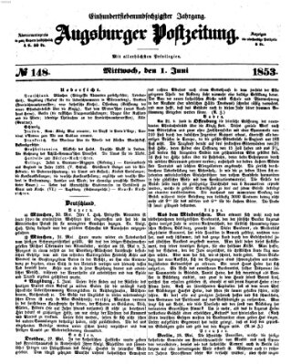 Augsburger Postzeitung Mittwoch 1. Juni 1853