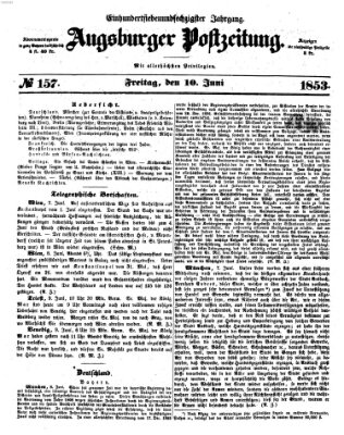 Augsburger Postzeitung Freitag 10. Juni 1853