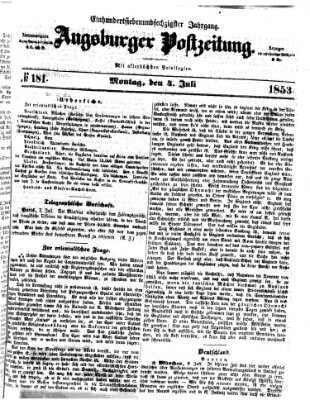 Augsburger Postzeitung Montag 4. Juli 1853