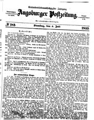 Augsburger Postzeitung Dienstag 5. Juli 1853