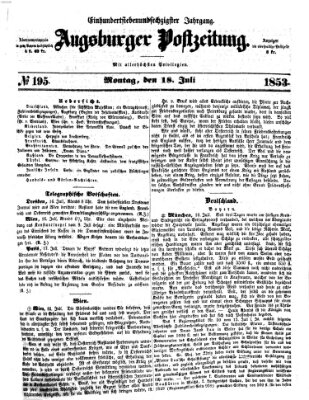 Augsburger Postzeitung Montag 18. Juli 1853