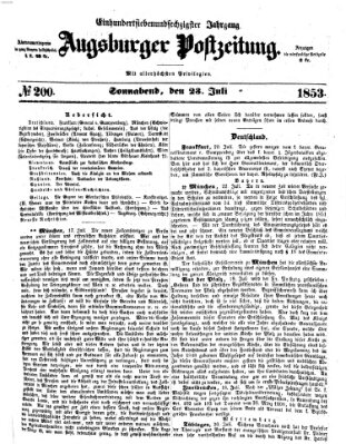 Augsburger Postzeitung Samstag 23. Juli 1853