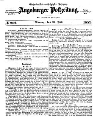 Augsburger Postzeitung Montag 25. Juli 1853