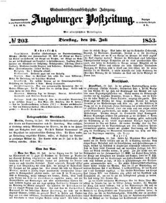 Augsburger Postzeitung Dienstag 26. Juli 1853