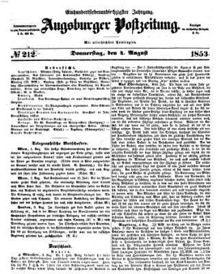 Augsburger Postzeitung Donnerstag 4. August 1853