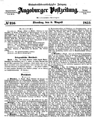 Augsburger Postzeitung Dienstag 9. August 1853