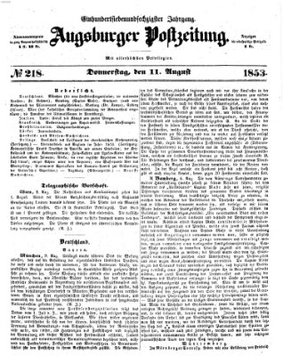 Augsburger Postzeitung Donnerstag 11. August 1853