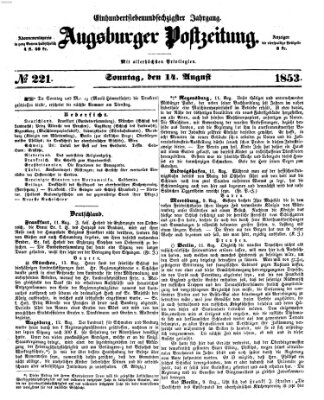 Augsburger Postzeitung Sonntag 14. August 1853