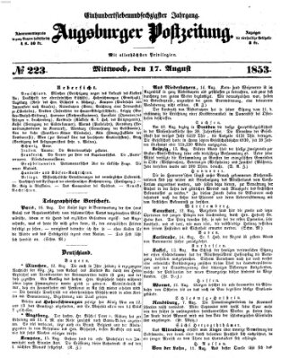 Augsburger Postzeitung Mittwoch 17. August 1853