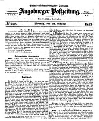 Augsburger Postzeitung Montag 22. August 1853