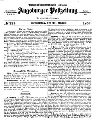 Augsburger Postzeitung Donnerstag 25. August 1853