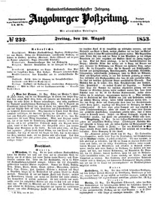 Augsburger Postzeitung Freitag 26. August 1853