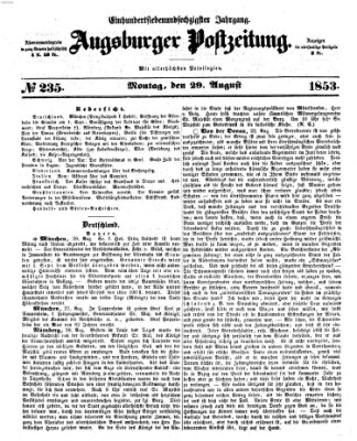 Augsburger Postzeitung Montag 29. August 1853