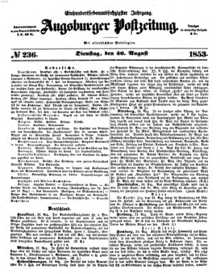 Augsburger Postzeitung Dienstag 30. August 1853