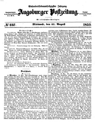 Augsburger Postzeitung Mittwoch 31. August 1853