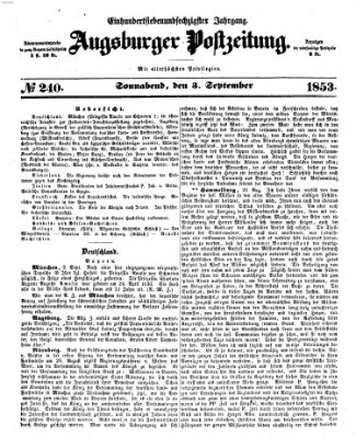 Augsburger Postzeitung Samstag 3. September 1853