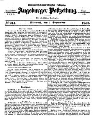 Augsburger Postzeitung Mittwoch 7. September 1853