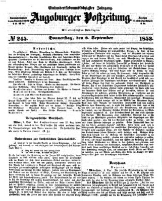 Augsburger Postzeitung Donnerstag 8. September 1853