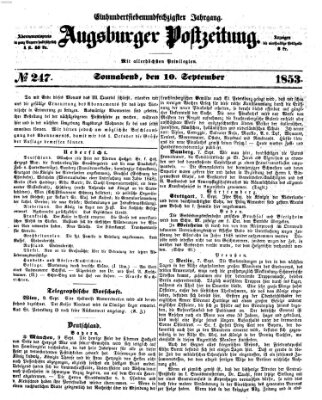 Augsburger Postzeitung Samstag 10. September 1853