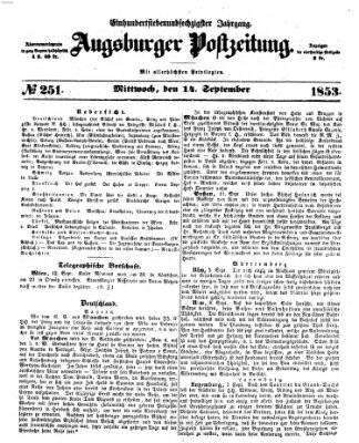 Augsburger Postzeitung Mittwoch 14. September 1853