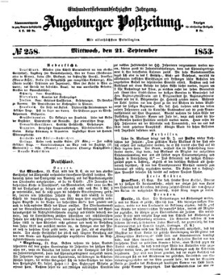 Augsburger Postzeitung Mittwoch 21. September 1853