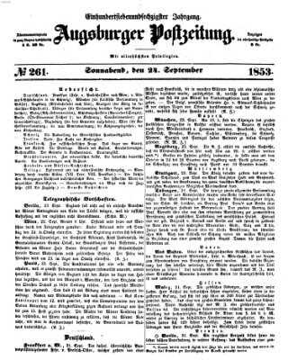 Augsburger Postzeitung Samstag 24. September 1853