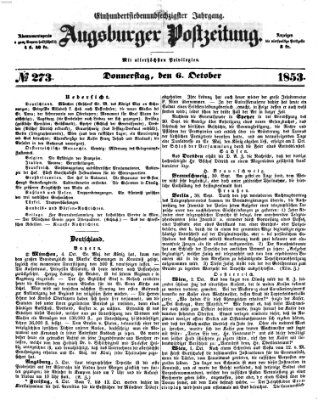 Augsburger Postzeitung Donnerstag 6. Oktober 1853