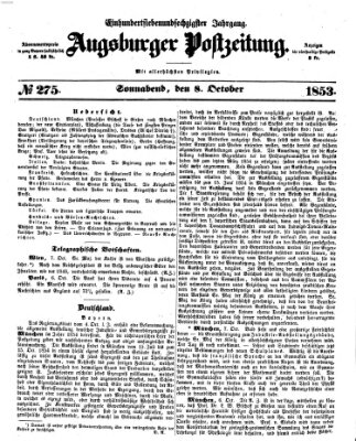 Augsburger Postzeitung Samstag 8. Oktober 1853