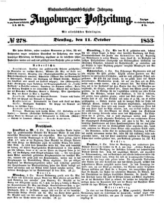 Augsburger Postzeitung Dienstag 11. Oktober 1853