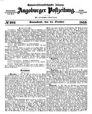 Augsburger Postzeitung Samstag 15. Oktober 1853