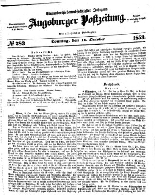 Augsburger Postzeitung Sonntag 16. Oktober 1853